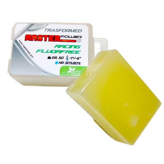 A product picture of the MasterWax RACING FLUORFREE Transformed Melt Wax (-4C/-15C)