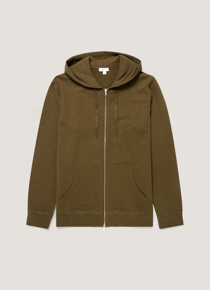 Men's Loopback Zip Hoodie in Loden Green
