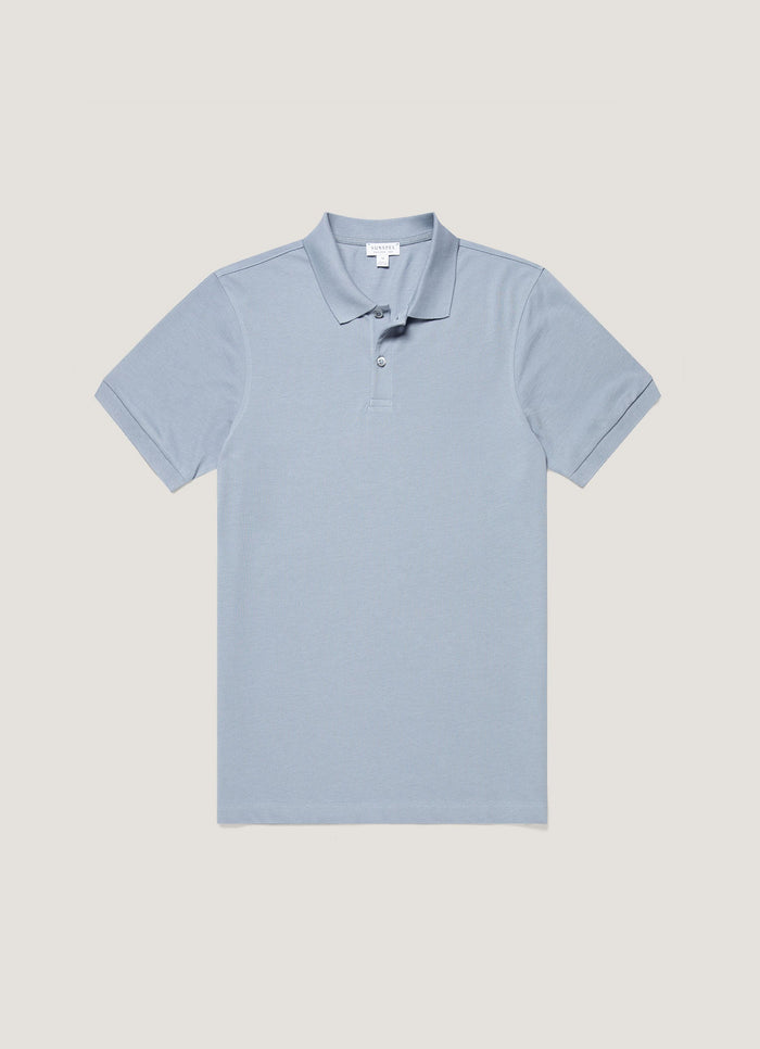 Men's Piqué Polo Shirt in Powder Blue