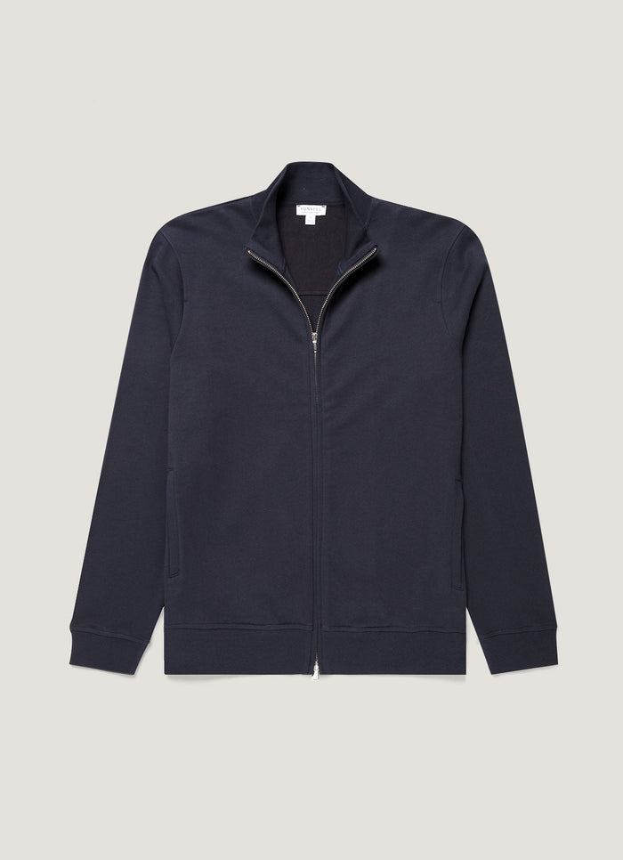 Men's Supima Loopback Zip Sweatshirt in Midnight Navy