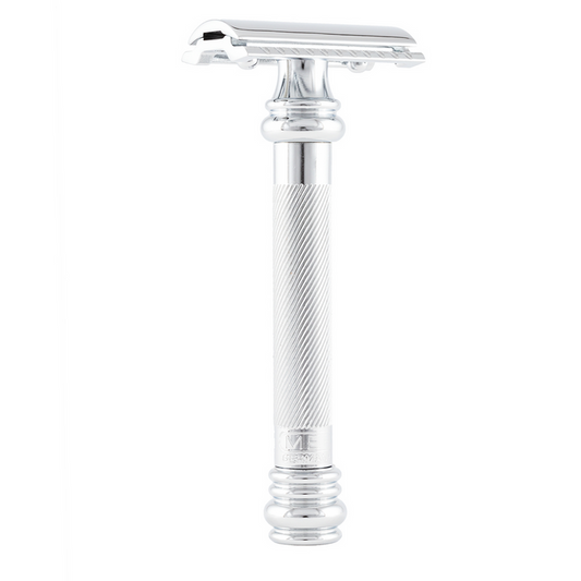 Merkur 38c HD long handle barber pole safety razor in chrome