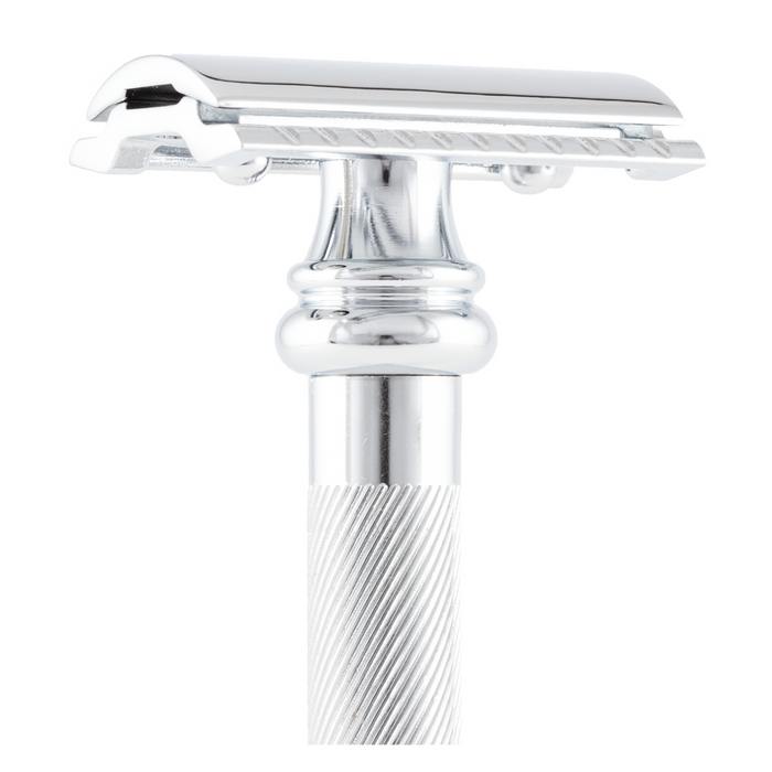 merkur razor 38c HD long barber pole handle  double edge safety razor in chrome