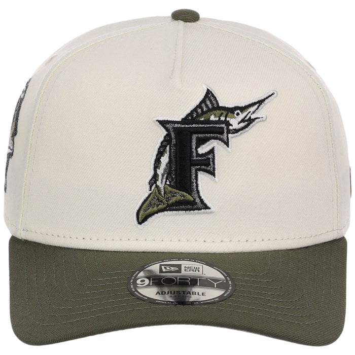 Miami Marlins MLB Chrome Olive New Era 9FORTY