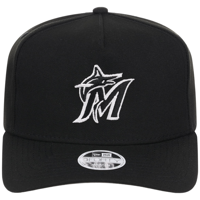 Miami Marlins Women's New Era 9FORTY Black A-Frame