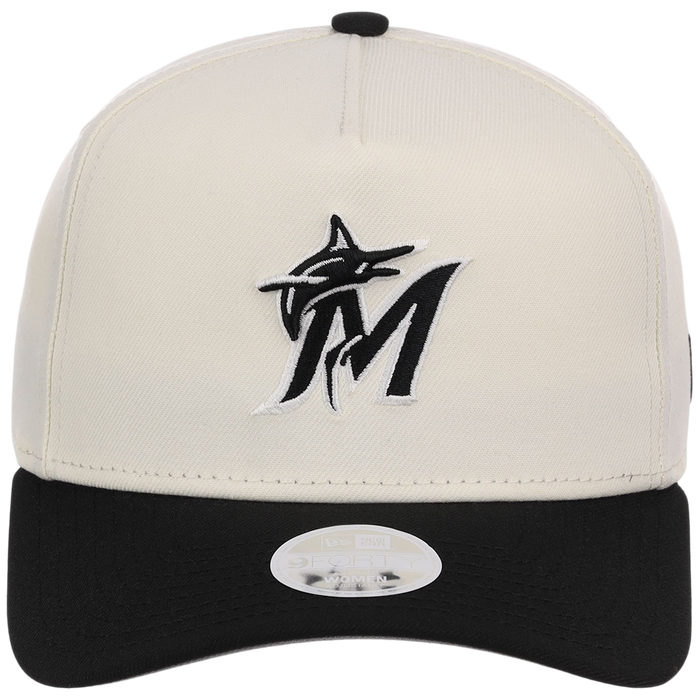 Miami Marlins Women's New Era 9FORTY Chrome x Black A-Frame