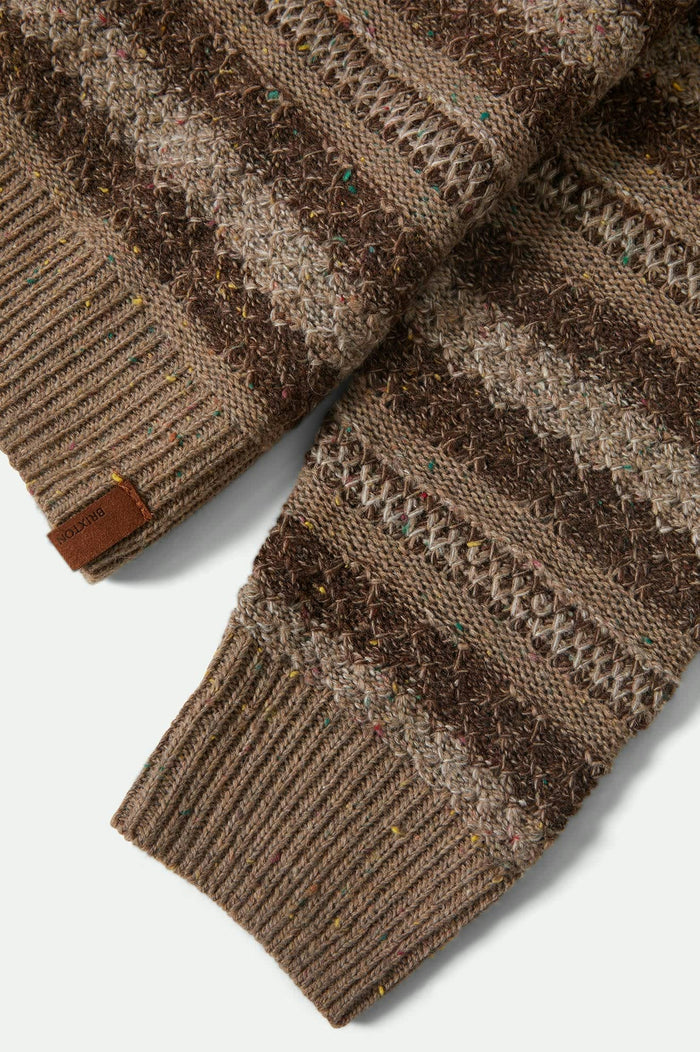 Men's Midnight Crew Sweater in the color Multi Neutral Stripe - Additional Laydown image