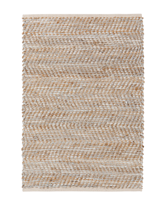 Miller Grey Leather Chindi Rug