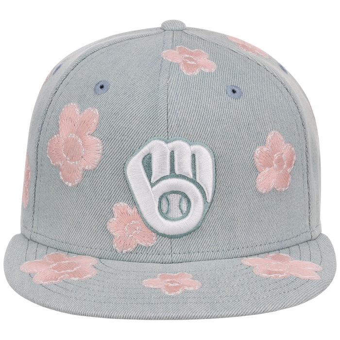 Milwaukee Brewers MLB Denim Flower New Era 59FIFTY