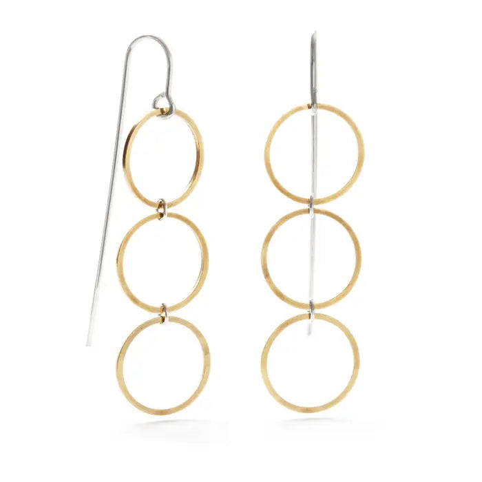Concentric Circles Ear Jacket Brass