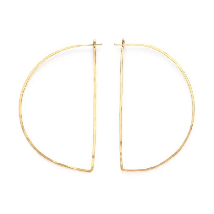 Large Half Circle Hoops Brass