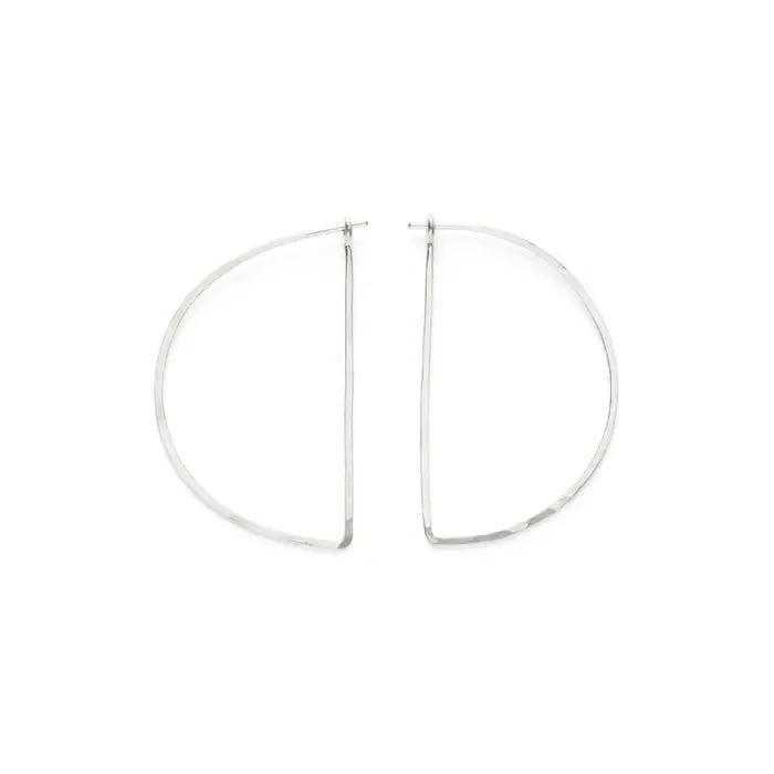 Small Half Circle Hoops Silver