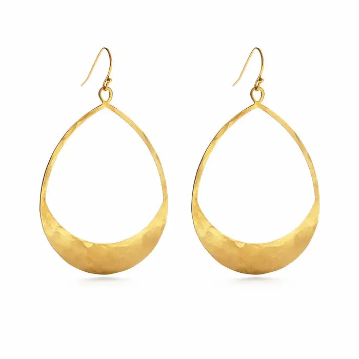 Hammered Brass Teardrop