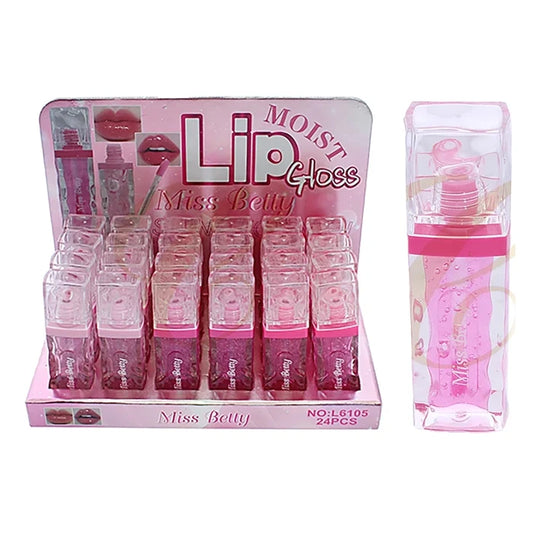 Miss Betty Lip Moist High-Shine Hydrating Lip Gloss – 24pc Display (RCS-0796)