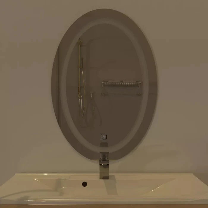 Modern Designed LED Oval Bathroom Mirror (3 Lights Integrated)