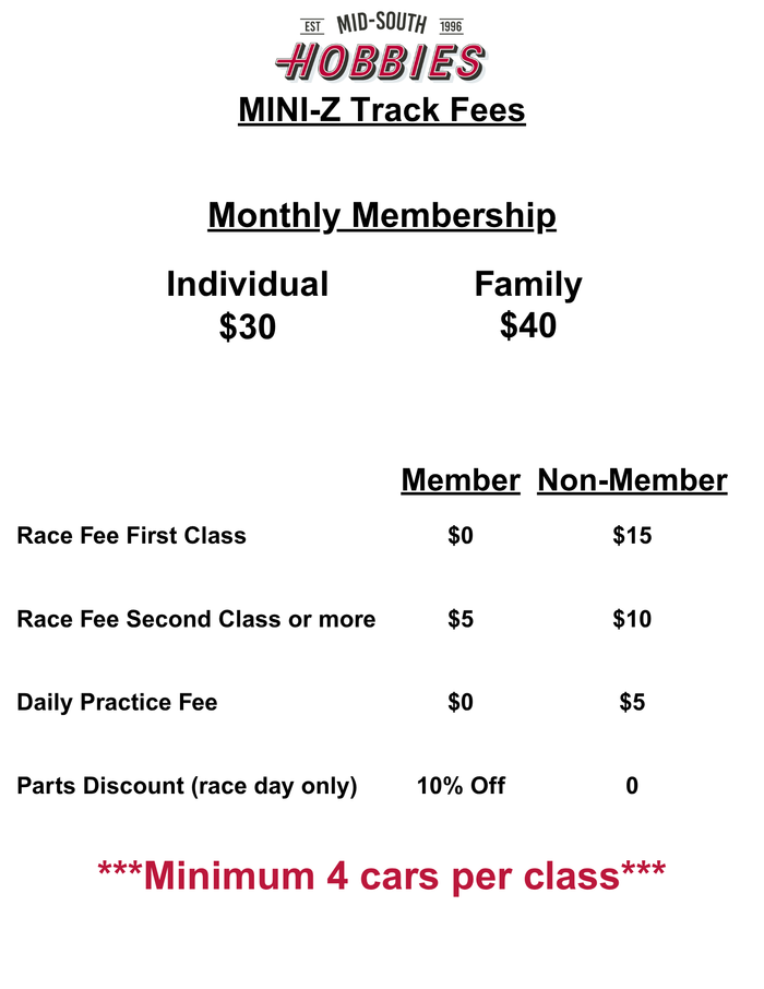 MSH Mini Z Race  Fee