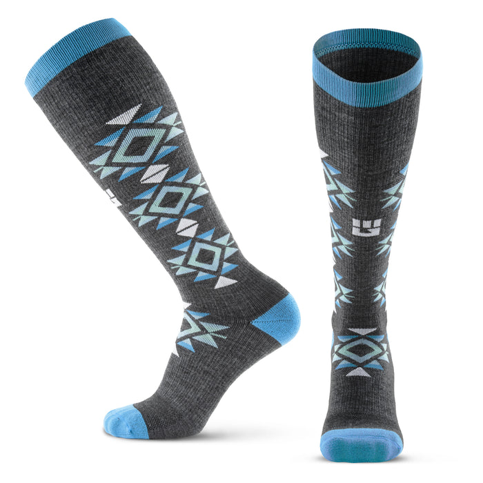 MudGear Mesa Horizon Tall Compression Socks - Gray/Blue (1 Pair)