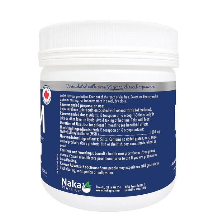Naka: MSM 1800mg - 300g Powder