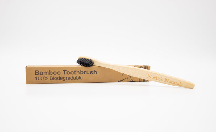 Natural 100% Bamboo Toothbrush [Charcoal Infused Soft Bristles]