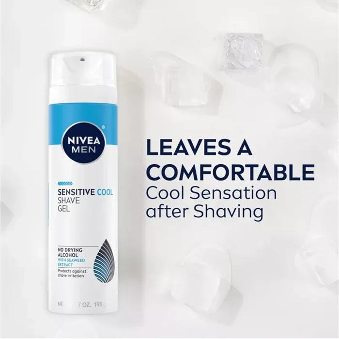 Nivea - Men Cooling Shaving Gel, Sensitive Skin - 7 Oz - 12 Pack