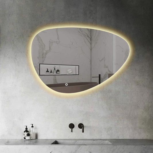 Pebble Irregular Mirror (3 Led Lighted Integrated)