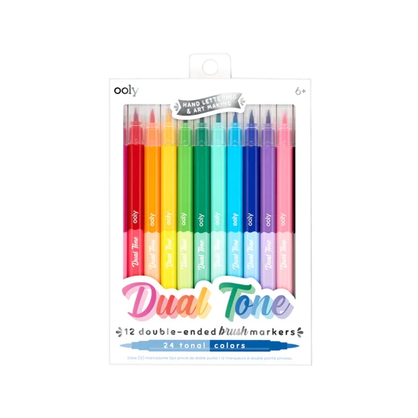 Ooly Dual Tone Double Ended Brush Markers 12 Pk