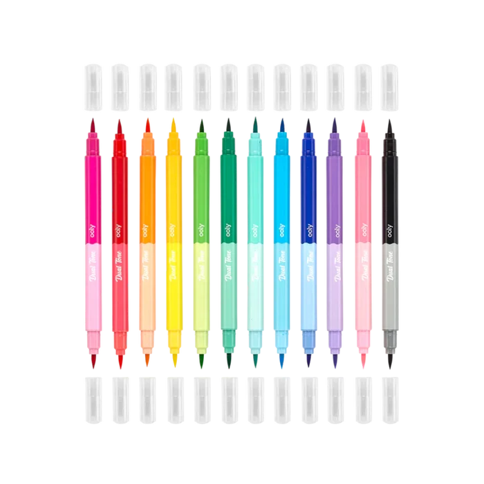 Ooly Dual Tone Double Ended Brush Markers 12 Pk
