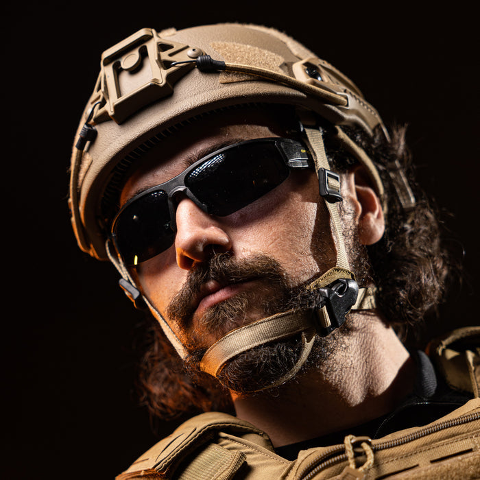 OPTIC MAX TACTICAL SAFETY GLASSES - 3 INTERCHANGEABLE LENSES - CLEAR, AMBER, GRAY ANTI-FOG LENS - 1 PAIR