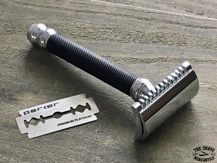 Parker 26C Open Comb Double Edge Safety Razor - Dark Gray Graphite