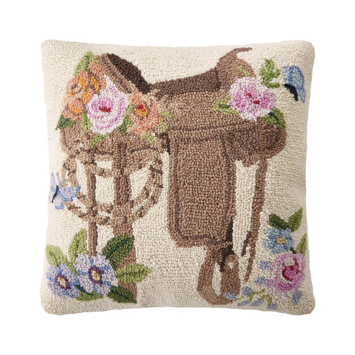Peking Handicraft - Rosewood Ranch Flag Saddle Hook Pillow - Susan Winget