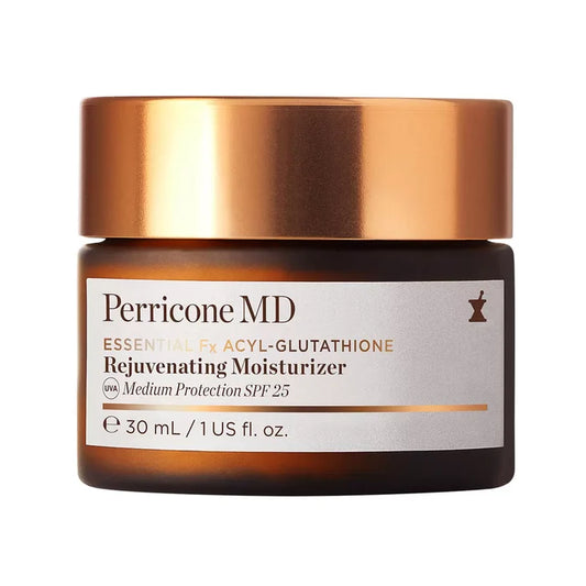 Perricone MD Essential Fx Acyl-Glutathione Rejuvenating Moisturiser SPF 25 in 30ml bottle, hydrating skin care product with sun protection.
