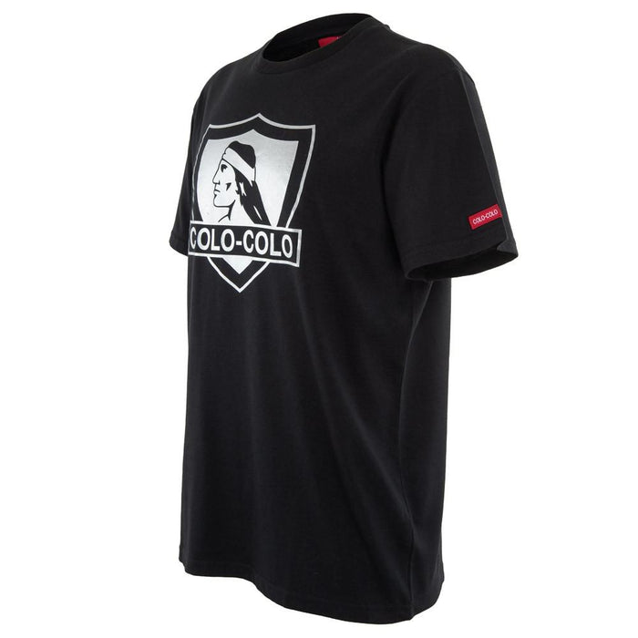 Polera Colo Colo Urbano "Escudo Plateado" Negra