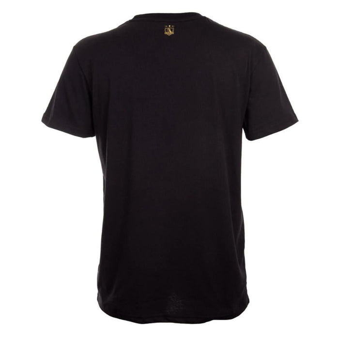 Polera Colo Colo Urbano Negra Escudo Dorado