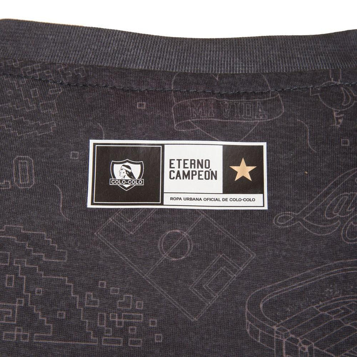Polera Colo Colo Urbano " Simbolos" Gris