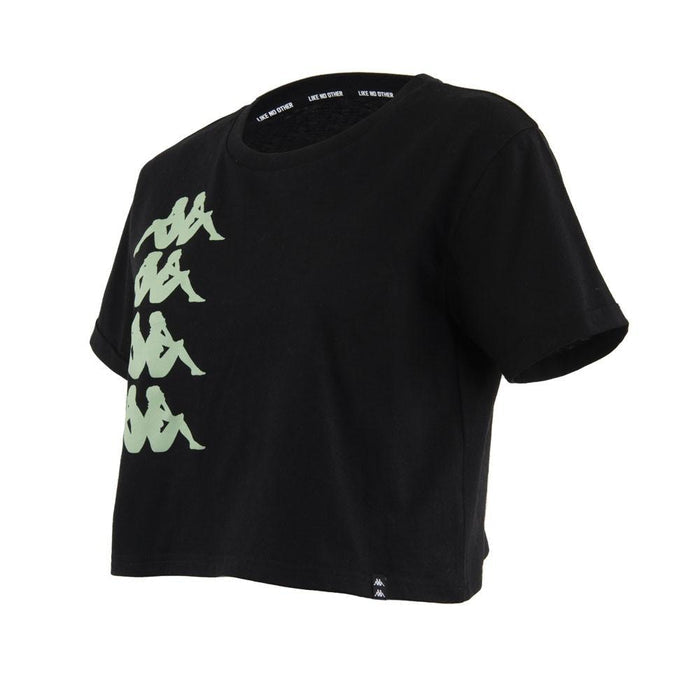 Polera Crop Top 2202 Women Negro Verde
