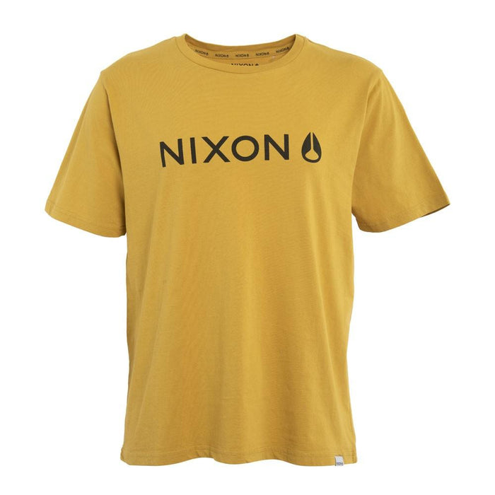 Polera Men Mustard Black Logo Front