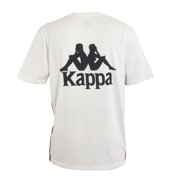 Polera Men White Logo Back Black