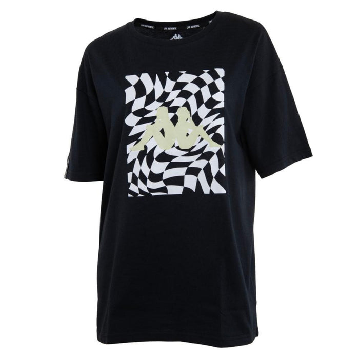 Polera Women Oversize Black Print Green White