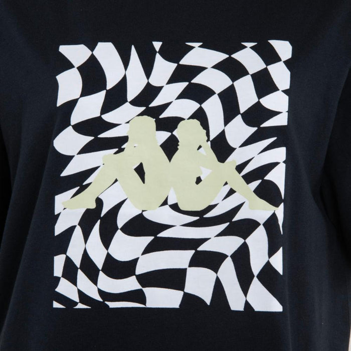 Polera Women Oversize Black Print Green White
