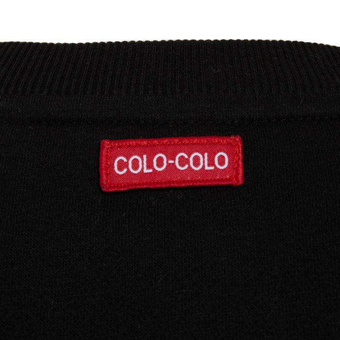 Poleron Colo Colo Urbano Fleece Carda Crew "Huinchas" Negro