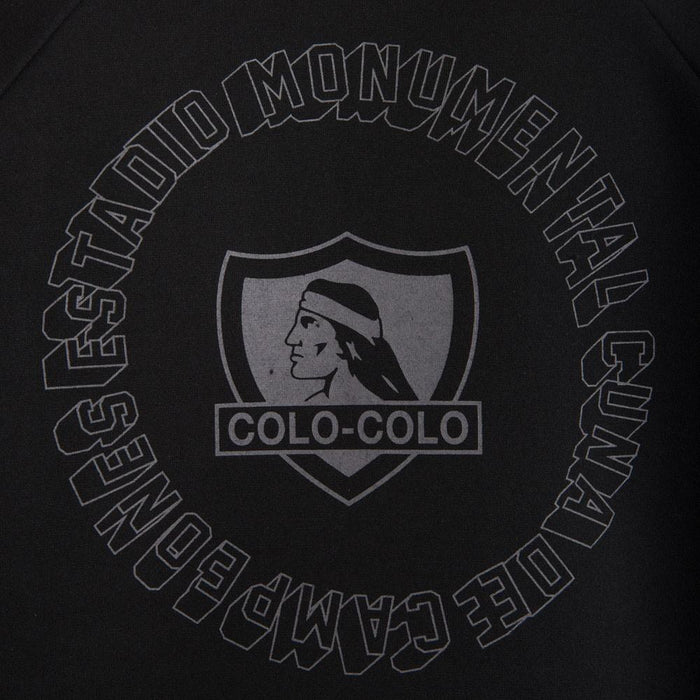 Poleron Colo Colo Urbano Full Zipper "Monumental" Negro
