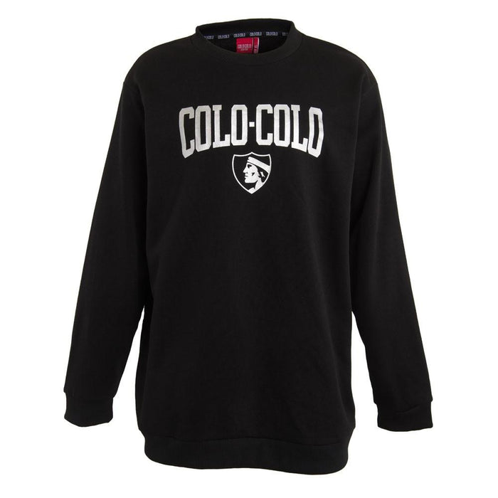 Poleron Crew Colo Colo Urbano "Letters" Cuello Alto Negro