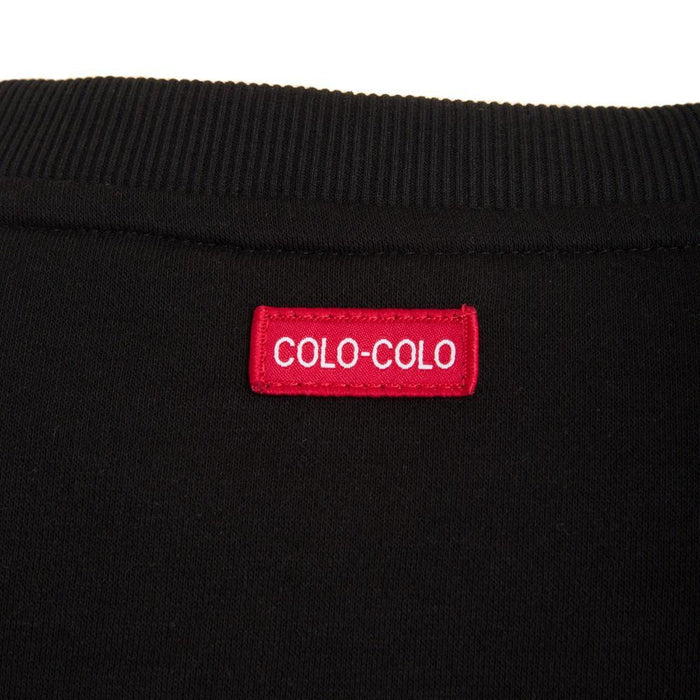 Poleron Crew Colo Colo Urbano "Letters" Cuello Alto Negro