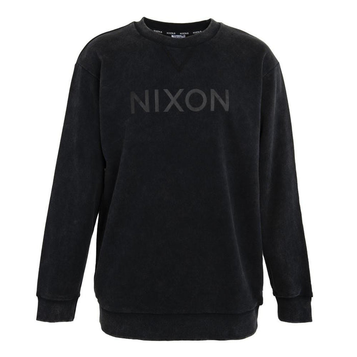 Poleron Men Crew All Black Logo Front