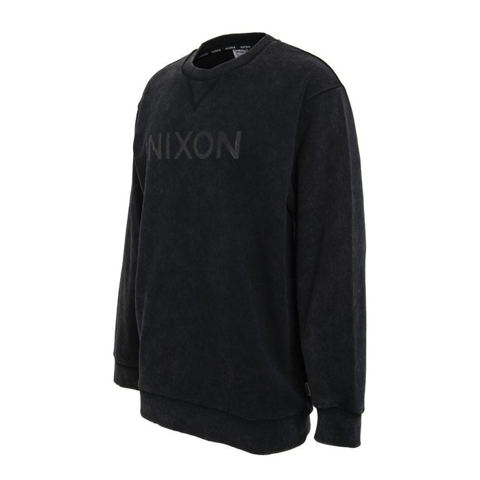 Poleron Men Crew All Black Logo Front