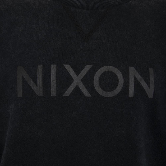 Poleron Men Crew All Black Logo Front
