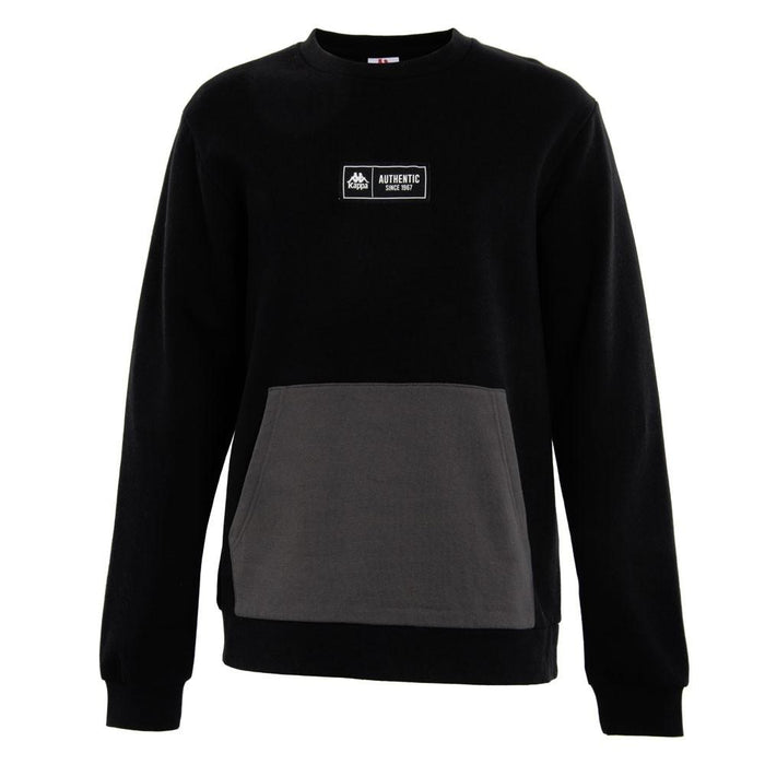 Poleron Men Crew Black Grey