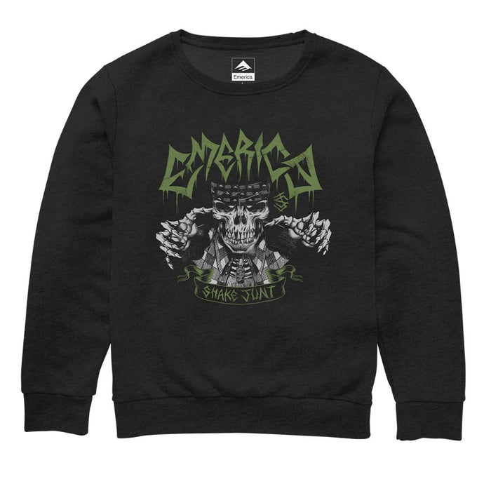 Poleron Men x Shake Junt Skull Crew Black