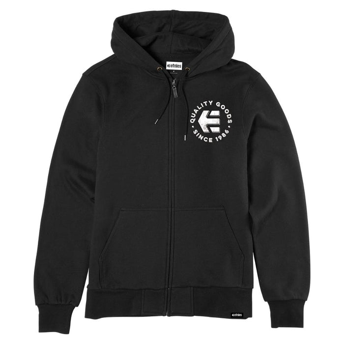 Poleron Men Zipper Since 1986 Hoodie Black White