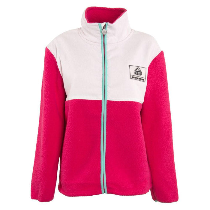 Poleron Women Sherpa Fucshia White