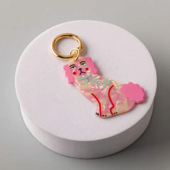 Poodle/Shih Tzu Inspired Iridescent Dog Keychain